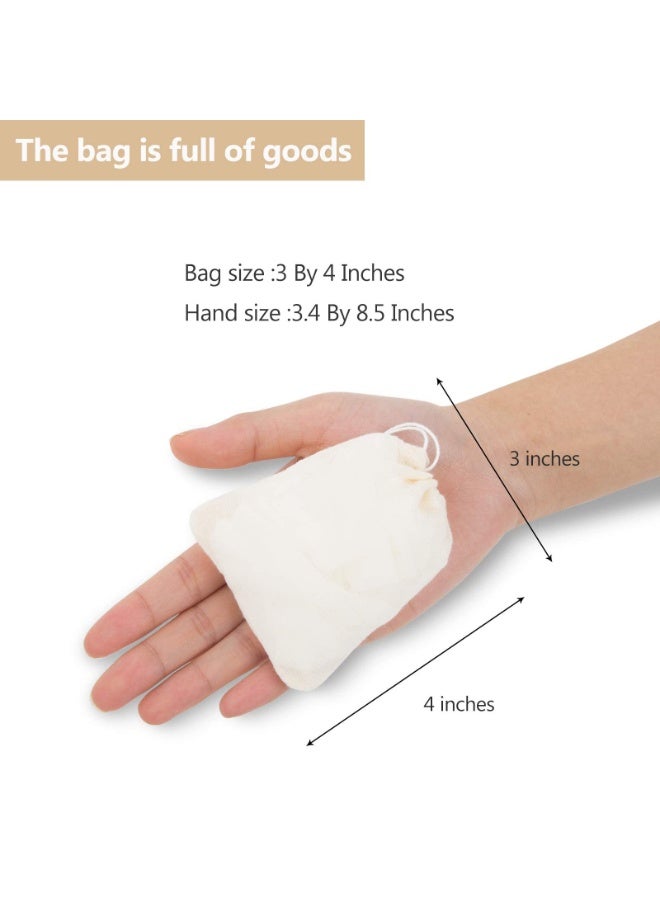 Chielor 50Pcs Cotton Muslin Bags, Eco-friendly Drawstring Bags for Reusable Sachet, Crafts, Teas, Spices, Soaps, Jewellery, Crafts, Parties, Decor & Favour Gifts for Home Supplies - Image 3